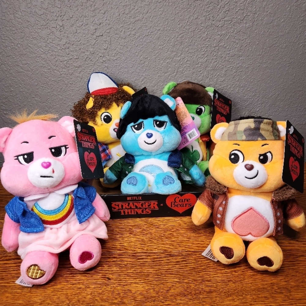 Netflix Stranger Things x Care Bears Plush Set - Colorful Collectible Bears
